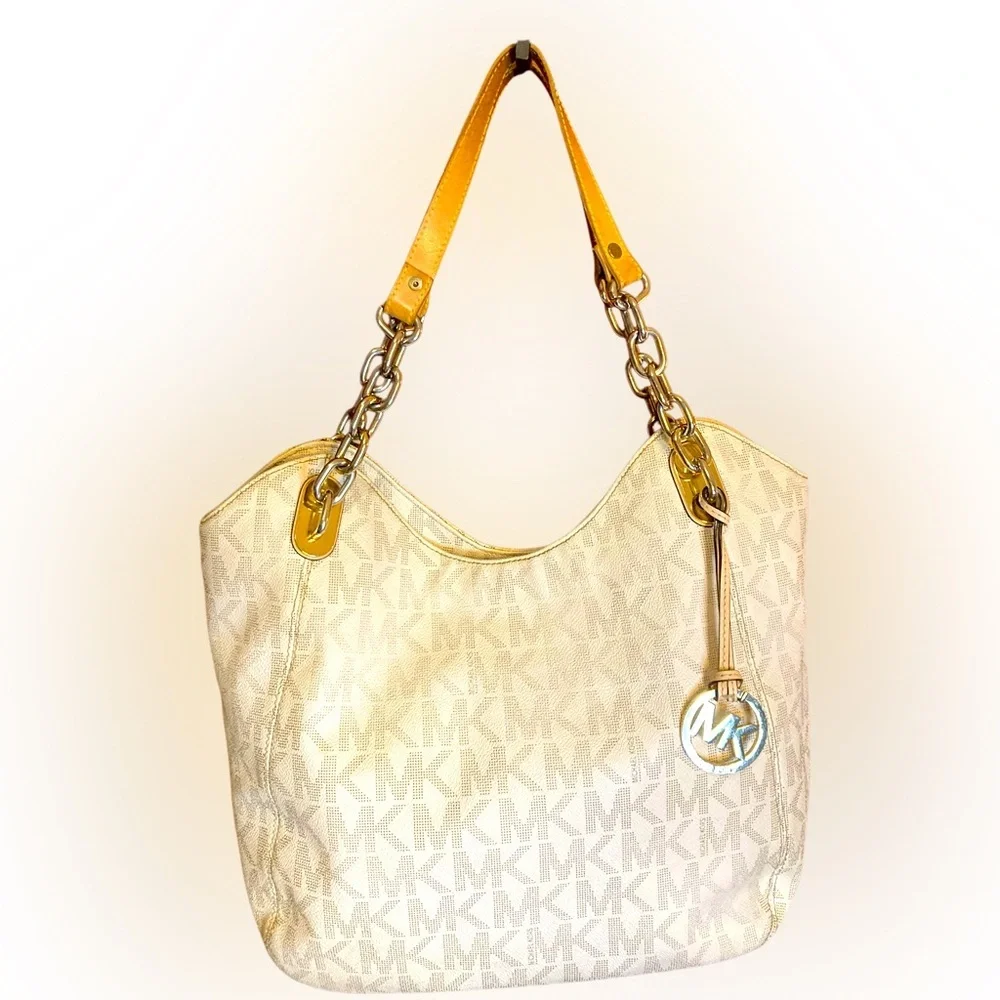Mk Michael Kors signature logo embossed Satchel tote shoulderbag